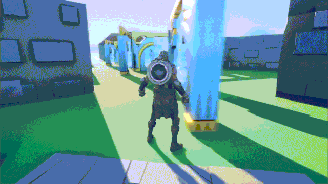 Gideon making it through the rotating walls